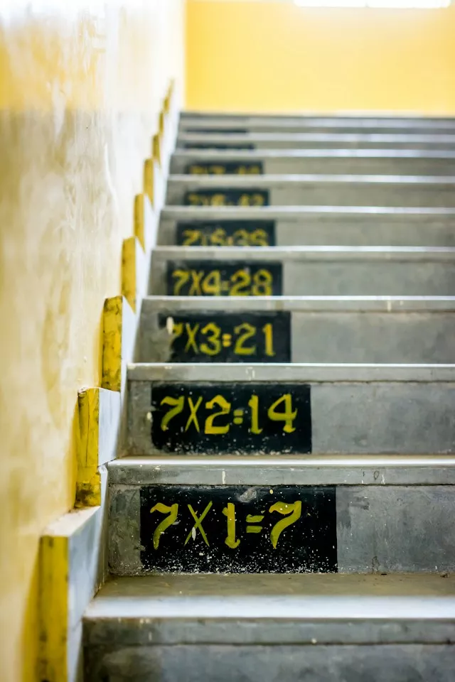 Equations painted on stairs